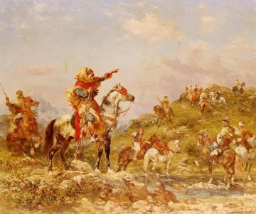 Georges Washington Arabe Guerriers à cheval Peinture à l'huile